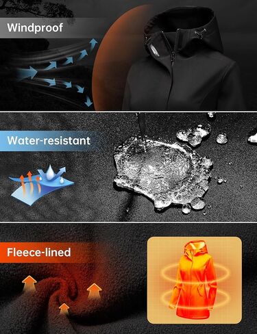 سترات HOTSUIT للنساء معاطف خريف مبطنة بالصوف 2025 سترة واقية معطف طويل للمشي في الهواء الطلق in Kuwait