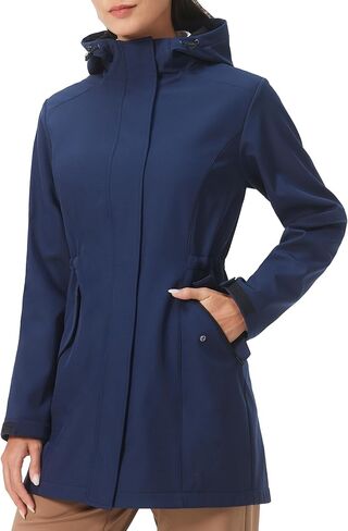 سترات HOTSUIT للنساء معاطف خريف مبطنة بالصوف 2025 سترة واقية معطف طويل للمشي في الهواء الطلق in Kuwait