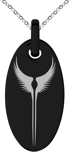 Stainless Steel Rise of The Valkyrie Small Oval Charm Pendant Necklace in Saudi Arabia