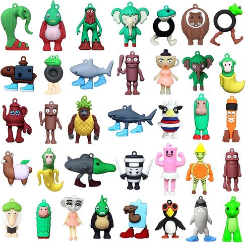 36 PCS Italian Brainrot Toys - Tralalero Tralala Tung Tung Tung Sahur Ballerina Capuchina Action Figures, Collectible Brain Rot Meme Figurine Keychain Birthday Gift Party Favors for Kids Fans in Saudi Arabia
