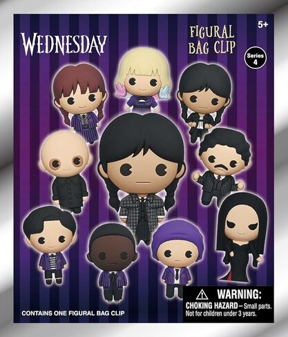 Wednesday Series 4 – 5" Collectible Bag Clip – Blind Bag (ONE Random Figure) – TV Show Character Keychain/Backpack Accessory | Official Licensed Merchandise in Saudi Arabia
