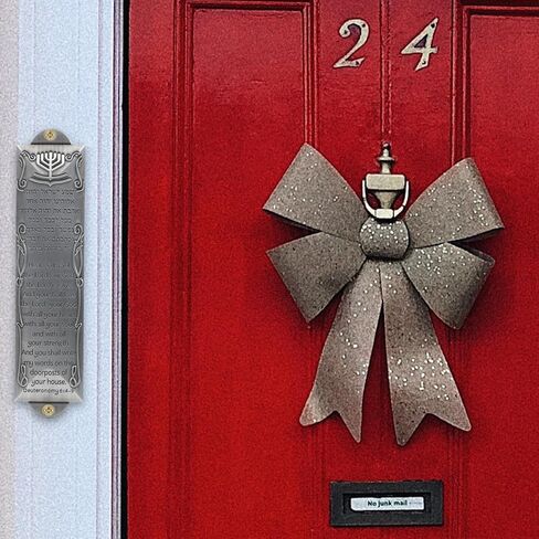 Uonlytech Mezuzah للباب مع التمرير اليهودية Mezuzah ديكور 10 وصايا لوحة معدنية نعمة زخرفة للمنزل والمكتب in Kuwait