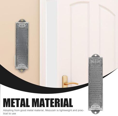 Uonlytech Mezuzah للباب مع التمرير اليهودية Mezuzah ديكور 10 وصايا لوحة معدنية نعمة زخرفة للمنزل والمكتب in Kuwait