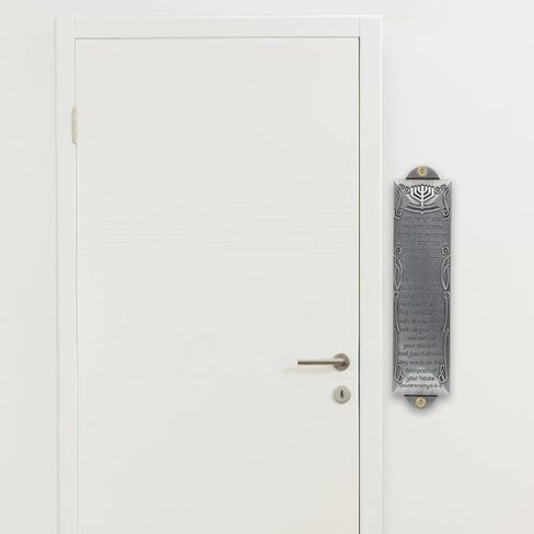 Uonlytech Mezuzah للباب مع التمرير اليهودية Mezuzah ديكور 10 وصايا لوحة معدنية نعمة زخرفة للمنزل والمكتب in Kuwait