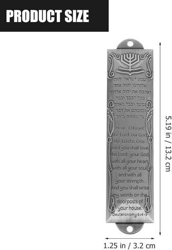 Uonlytech Mezuzah للباب مع التمرير اليهودية Mezuzah ديكور 10 وصايا لوحة معدنية نعمة زخرفة للمنزل والمكتب in Kuwait