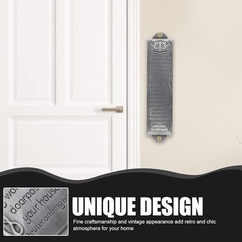 Uonlytech Mezuzah للباب مع التمرير اليهودية Mezuzah ديكور 10 وصايا لوحة معدنية نعمة زخرفة للمنزل والمكتب in Kuwait
