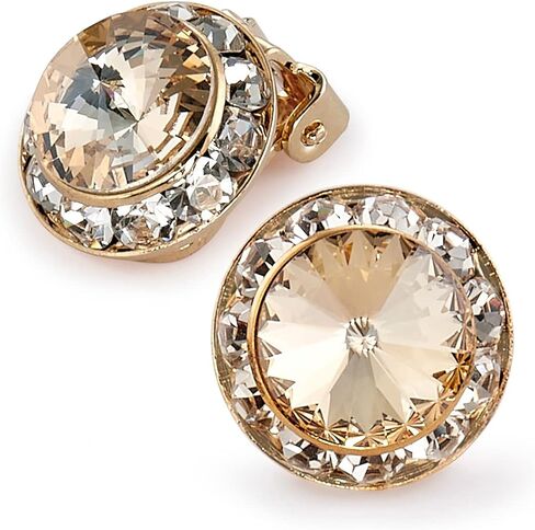 | Colorful Rhinestone Clip On Earrings for Dance, Pageant, Prom, Performance, Wedding, or Special Event in Saudi Arabia