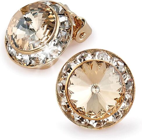| Colorful Rhinestone Clip On Earrings for Dance, Pageant, Prom, Performance, Wedding, or Special Event in Saudi Arabia