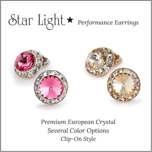 | Colorful Rhinestone Clip On Earrings for Dance, Pageant, Prom, Performance, Wedding, or Special Event in Saudi Arabia