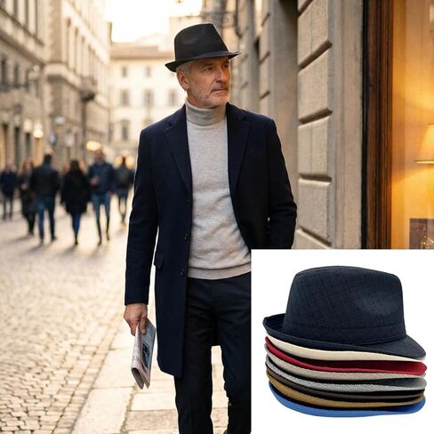 Men's 20s Trilby Fedora Short Brim Panama Hat Unisex Casual Jazz Cap in Saudi Arabia