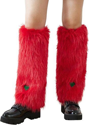 Women Faux Fur Leg Warmers Furry Fuzzy Winter Boot Cuffs Cover in Saudi Arabia