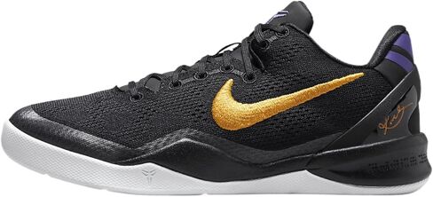 حذاء كرة السلة Kobe 8 Big Kids (FN0266-002، أسود/أبيض/أرجواني كورت/ذهبي جامعي) مقاس 6 in Kuwait