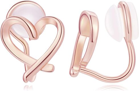 Clip On Earrings for Women Cute Heart Earrings Non piercing Clip Earrings for Women Dainty Jewelry for Women in Saudi Arabia