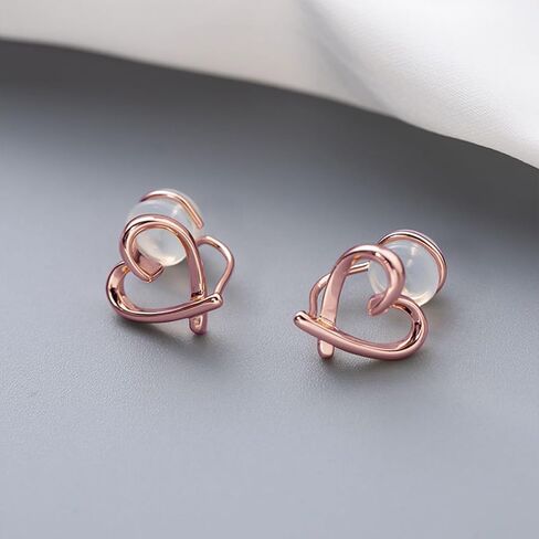 Clip On Earrings for Women Cute Heart Earrings Non piercing Clip Earrings for Women Dainty Jewelry for Women in Saudi Arabia