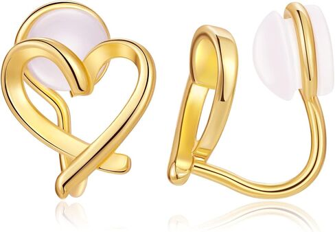 Clip On Earrings for Women Cute Heart Earrings Non piercing Clip Earrings for Women Dainty Jewelry for Women in Saudi Arabia