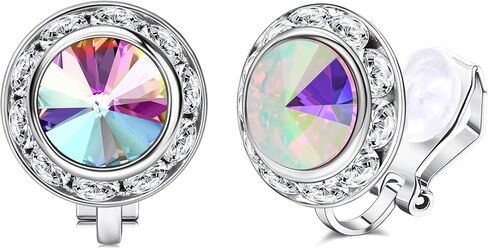 Clip on Dance Earrings for Women Crystal Halo Rhinestone Earrings for Competitions Performance Stage Wedding Party in Saudi Arabia