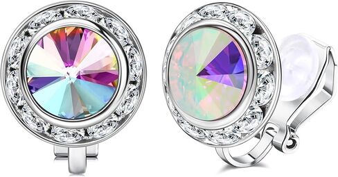 Clip on Dance Earrings for Women Crystal Halo Rhinestone Earrings for Competitions Performance Stage Wedding Party in Saudi Arabia