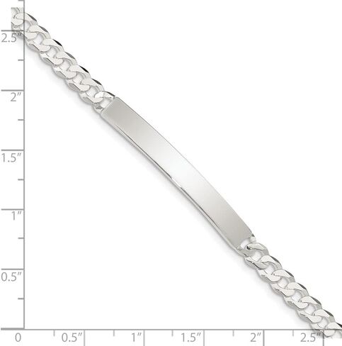 Polished Engravable Personalized Custom 925 Sterling Silver Curb Link ID Bracelet For Men or Women Length 7.5 inches Width 5 mm With Lobster Claw Clasp in Saudi Arabia
