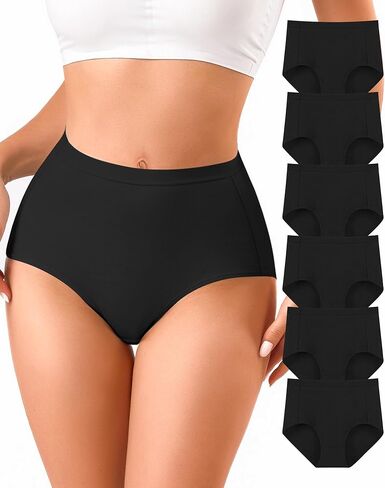 Annenmy High Waisted Panties Women's Cotton Underwear Full Coverage Briefs Soft Breathable Stretch Briefs Regular & Plus Size in Saudi Arabia