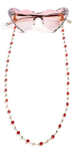 سلاسل النظارات الشمسية للنساء سلاسل النظارات مع الخرز الملون التمساح كليب نظارات القراءة الرقبة الحبل مشهد in Kuwait