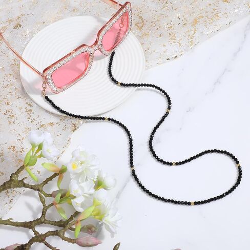 Crystal Eyeglass Chain，Beaded Chain Necklace for Glasses Women Eyeglasses Holder Necklace for Women Kids Men Elegant Sunglasses Strap with Loop Designer Eyeglass Accessories in Kuwait