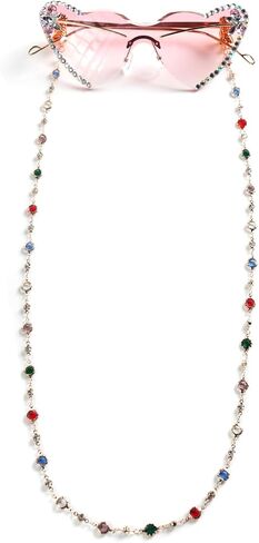 Sunglasses Chains for Women Eyeglass Chains with Colorful Beads Alligator Clip Reading Glasses Neck Cord Spectacle in Kuwait