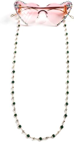 Sunglasses Chains for Women Eyeglass Chains with Colorful Beads Alligator Clip Reading Glasses Neck Cord Spectacle in Kuwait