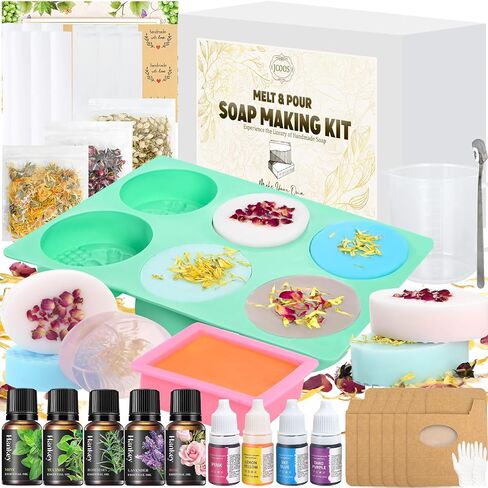 JCOOS Soap Making Kit for Kids, Make Your Own Soap Kit Soap Making Kit Science Kits for Kids Age 8-12, 9 Soap Mold, Soap Base, Soap Scents Activities Girls Crafts Ages 6-8 4-8 Christmas Gifts for Kids in Kuwait