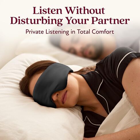 SilkSound 100% Mulberry Silk Bluetooth Sleep Mask, Skin-Friendly Sleeping Eyemask with Bluetooth Headphones, Sleep Gifts for Women, Silk Eye Mask Headband Headphones for Sleeping Side Speakers in Saudi Arabia