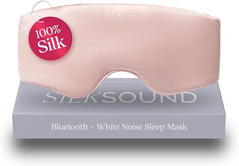 SilkSound 100% Mulberry Silk Bluetooth Sleep Mask, Skin-Friendly Sleeping Eyemask with Bluetooth Headphones, Sleep Gifts for Women, Silk Eye Mask Headband Headphones for Sleeping Side Speakers in Saudi Arabia