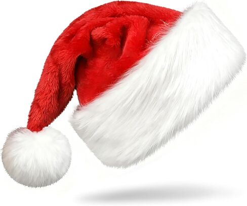High-end Santa Hat,Christmas Hat For Adults Decoration Velvet Plush Super Soft Thickening in Saudi Arabia