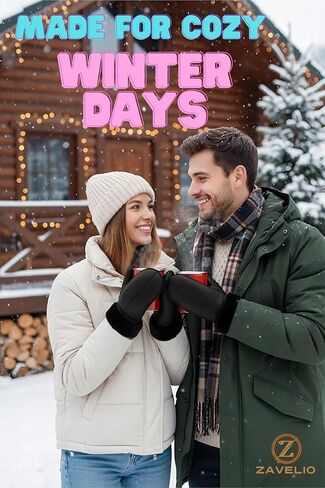 Women's Sheepskin Fur Mittens – LWG Certified Premium Shearling Leather Warm Cold Weather Winter Gloves in Saudi Arabia
