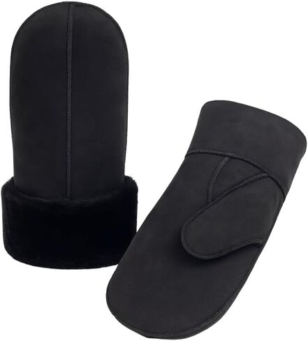 Women's Sheepskin Fur Mittens – LWG Certified Premium Shearling Leather Warm Cold Weather Winter Gloves in Saudi Arabia
