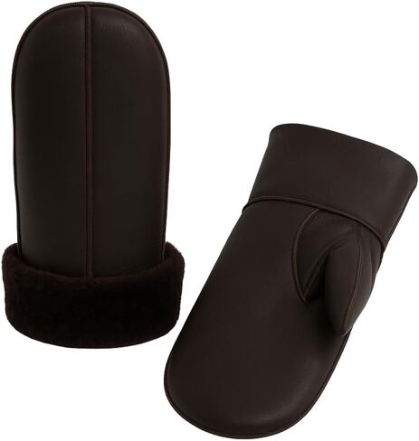 Women's Sheepskin Fur Mittens – LWG Certified Premium Shearling Leather Warm Cold Weather Winter Gloves in Saudi Arabia