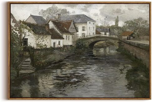 OIQArtOIQ Framed Canvas Wall Art,Vintage Decor,Landscape Nature Country Wildflower Paintings Farmhouse Pictures Modern Artwork Rustic Fall Flower Prints Cottagecore Office Living Room Bedroom Bathroom in Kuwait