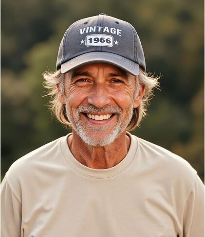 60th Birthday Gifts for Men Women, 60 Year Old Gifts Ideas, Washed Cotton Embroidered Baseball Cap Adjustable in Saudi Arabia