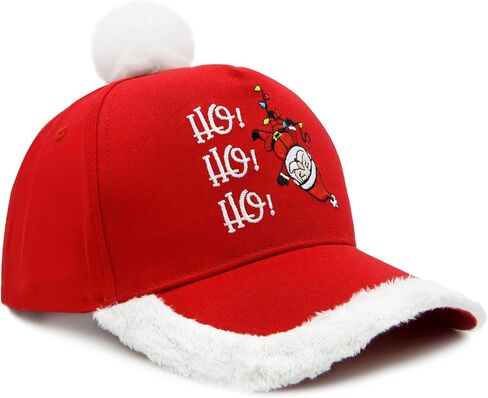 قبعة بيسبول Waldeal Christmas Santa للرجال والنساء، قبعة مطرزة قابلة للتعديل مع بوم من الفرو الغامض لحفلات عيد الميلاد in Saudi Arabia