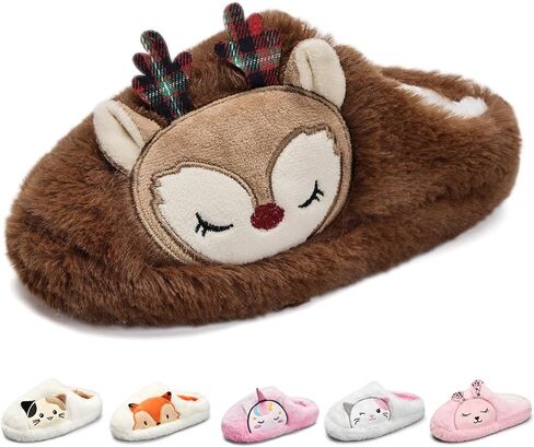 IceUnicorn Toddler Slippers Unisex-Child Easy Slip Kids Slipper Boys Girls Comfortable Winter House Shoes(Toddler/Little Kid/Big Kid) in Kuwait