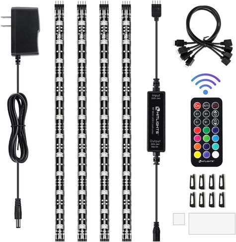 HitLights LED Strip Lights 3 Pre-Cut 12Inch/36Inch LED Light Strip Flexible Color Changing 5050 LED Accent Kit with RF Remote, Power Supply, and Connectors for TV, Home, DIY Decoration in Saudi Arabia