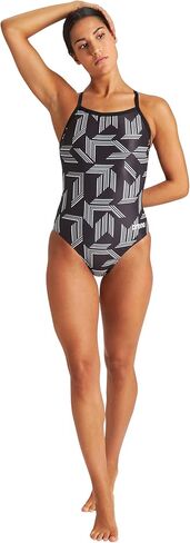 Arena Womens Arena Performance Women's Puzzled Team Print Light Drop Back Ladies Bathing Suit in Saudi Arabia
