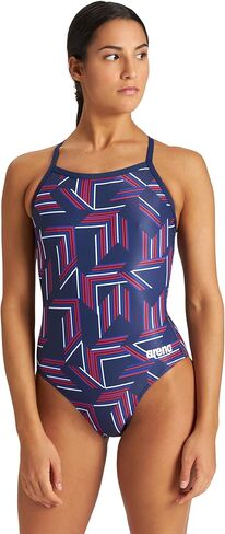 Arena Womens Arena Performance Women's Puzzled Team Print Light Drop Back Ladies Bathing Suit in Saudi Arabia