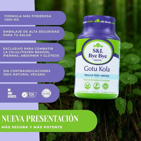 Bye Bye Cellulitis Gotu Kola - 2 Pack (120 Capsules Total) – Herbal Supplement for Skin, Circulation & Wellness – Natural Support for Hydrated, Smooth-Looking Skin in Saudi Arabia