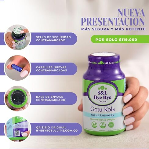 Bye Bye Cellulitis Gotu Kola - 2 Pack (120 Capsules Total) – Herbal Supplement for Skin, Circulation & Wellness – Natural Support for Hydrated, Smooth-Looking Skin in Saudi Arabia