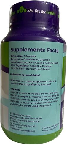 Bye Bye Cellulitis Gotu Kola - 2 Pack (120 Capsules Total) – Herbal Supplement for Skin, Circulation & Wellness – Natural Support for Hydrated, Smooth-Looking Skin in Saudi Arabia