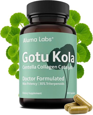 Gotu Kola Capsules - Centella Asiatica Extract, Collagen Support, Skin, Longevity & Anti-Aging Supplement, 30% Triterpenoids, Doctor Formulated for Firmness & Wellness - 60 Count in Saudi Arabia