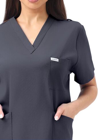 Scrubs for Women Set, V-Neck Top & Jogger Pants with 9 Pockets, Soft Stretch Nursing Uniform for Women in Saudi Arabia