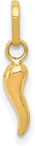 14K Yellow Gold Italian Horn Charm Good Luck Jewelry in Saudi Arabia