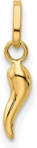 14K Yellow Gold Italian Horn Charm Good Luck Jewelry in Saudi Arabia