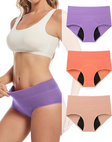 Heavy Flow High Absorbency Period Underwear for Women, Leakproof Panties Postpartum Menstrual Hipster Briefs in Saudi Arabia