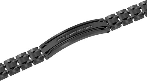Men's Black Stainless Steel ID Link Bracelet – 8.5" in Saudi Arabia